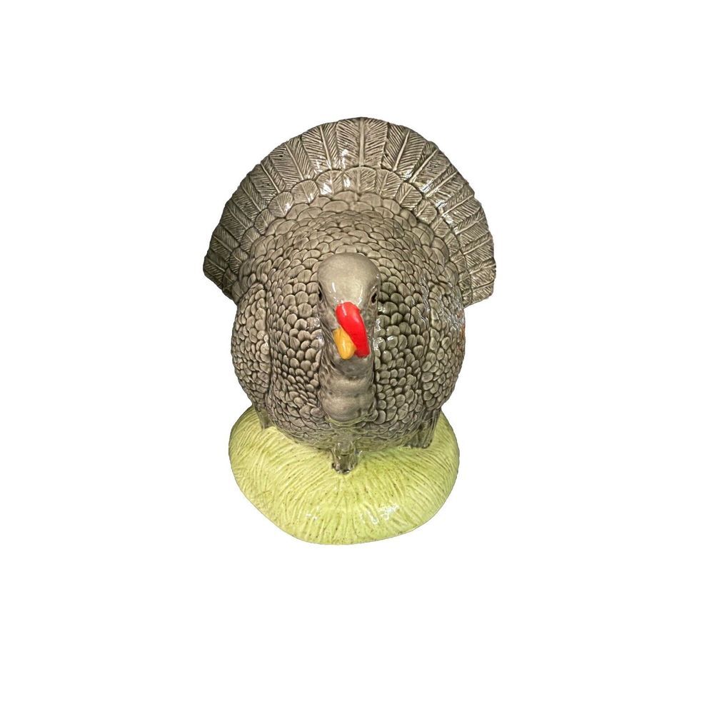 Thanksgiving Turkey Gobbler‎ Statue Figurine 7" Tall Vintage Decoration Ceramic